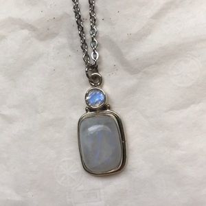 Moonstone 925 sterling silver pendant choker